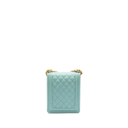 Chanel North South Boy Bag Caviar Light Blue