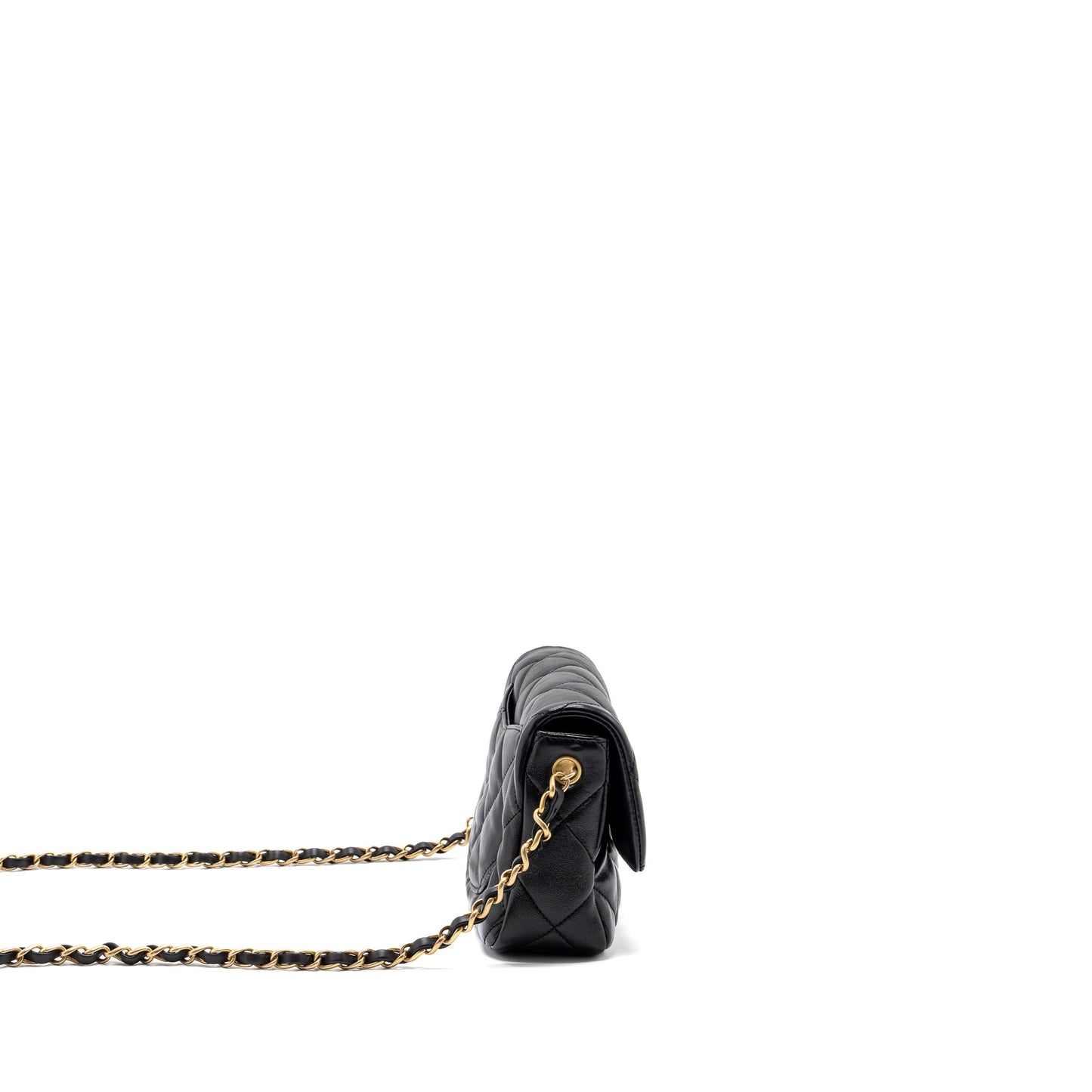 Chanel 23s Coco Love Flap Bag Lambskin Black Brushed (Microchip)