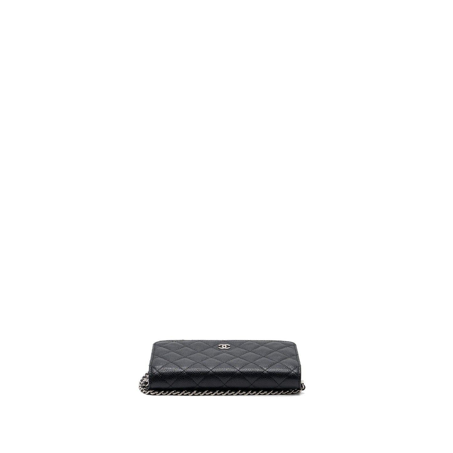 Chanel classic wallet on chain caviar black