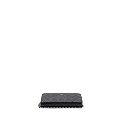 Chanel classic wallet on chain caviar black