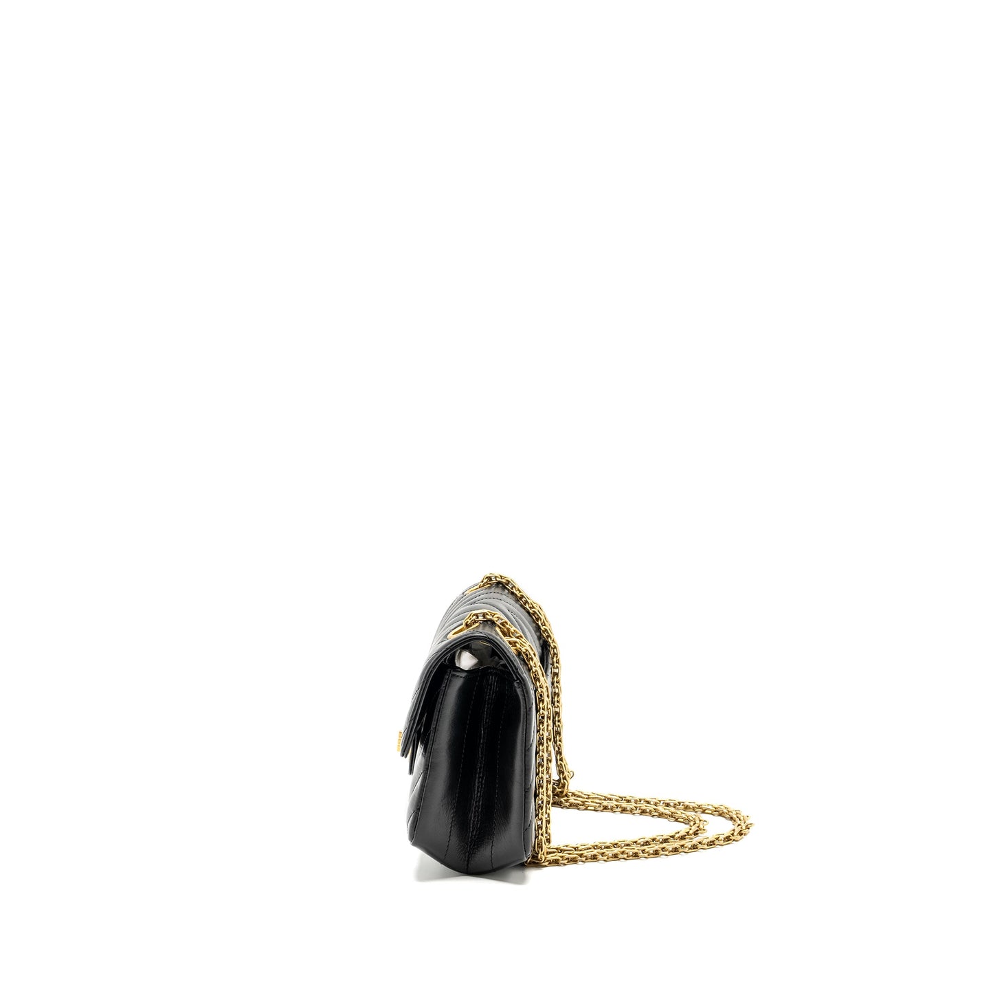 Chanel Mini 2.55 Reissue Chevron Calfskin Black  (Microchip)