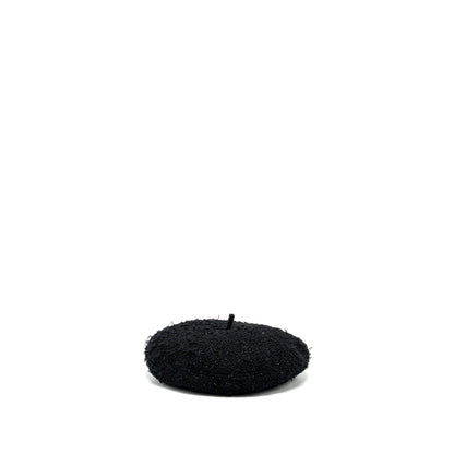 Chanel Size M CC logo Beret Polyamide/Wool Black
