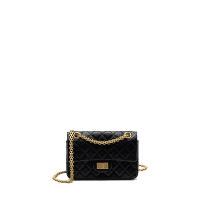 Chanel Mini 2.55 Reissue Flap Bag Aged Calfskin Black Brushed