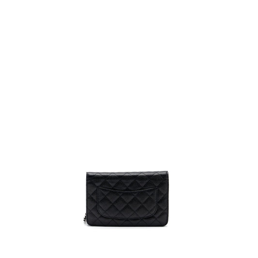 Chanel classic wallet on chain caviar black
