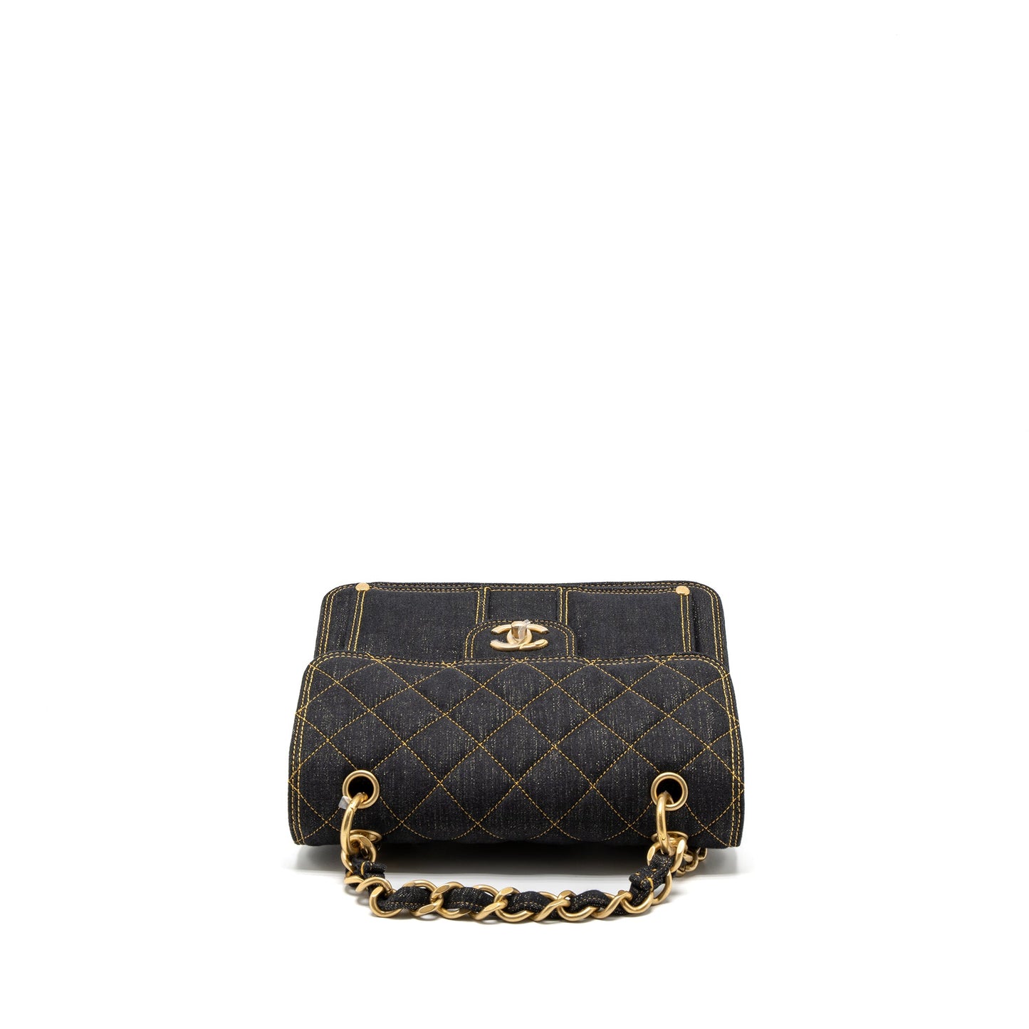 Chanel 23S Flap Backpack Denim Dark Blue Brushed  (Microchip)
