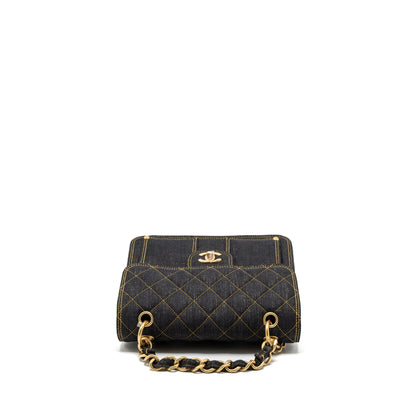 Chanel 23S Flap Backpack Denim Dark Blue Brushed  (Microchip)