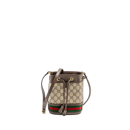 Gucci Ophidia mini Bucket Bag GG Supreme Canvas Beige / Ebony