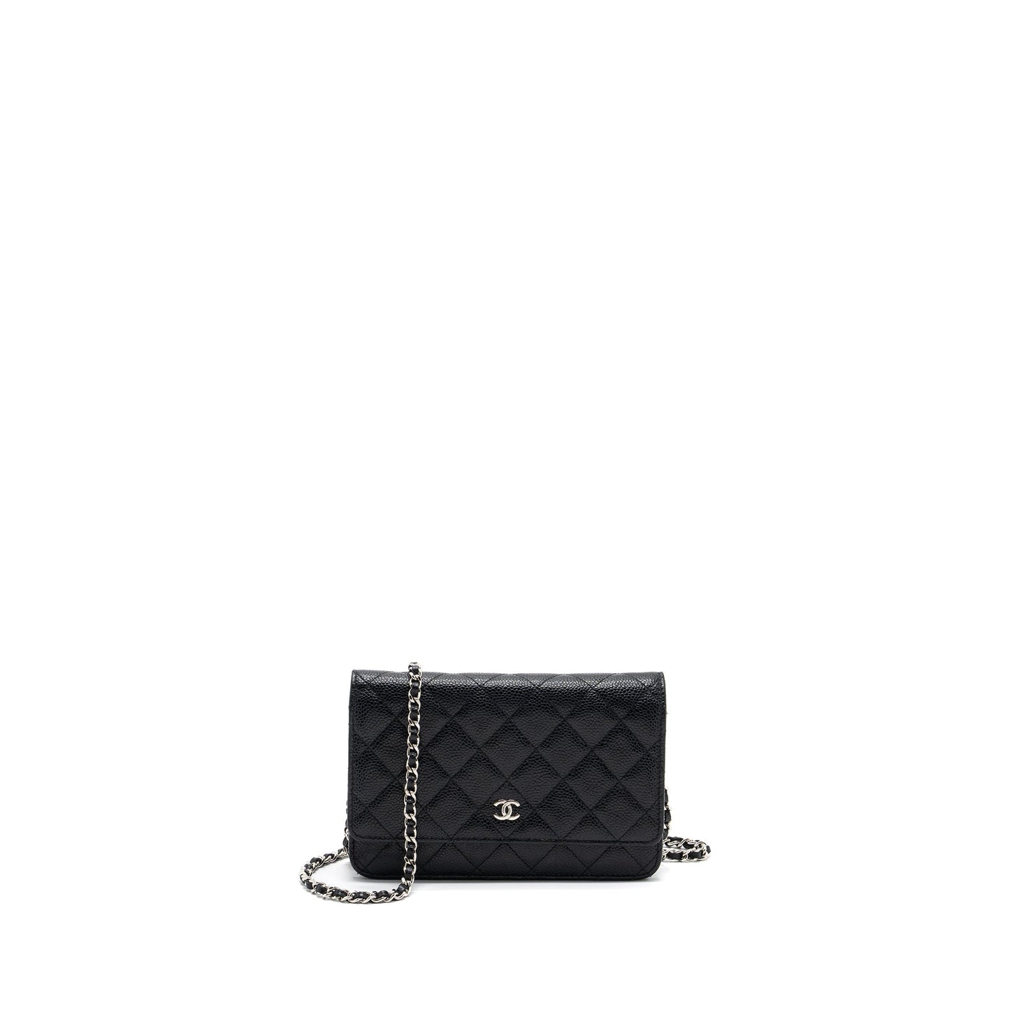 Chanel classic wallet on chain caviar black