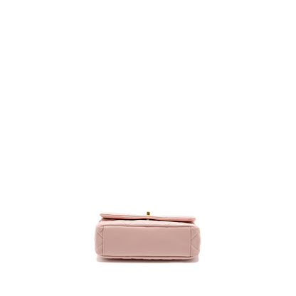 Chanel 22b Flap Bag with Gem Chain Lambskin Dust Pink  (microchip)