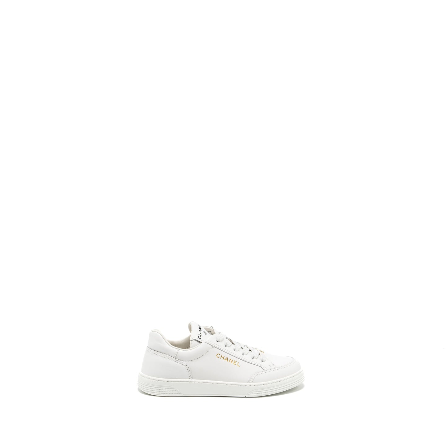 Chanel Size 37.5 Sneaker Leather White L