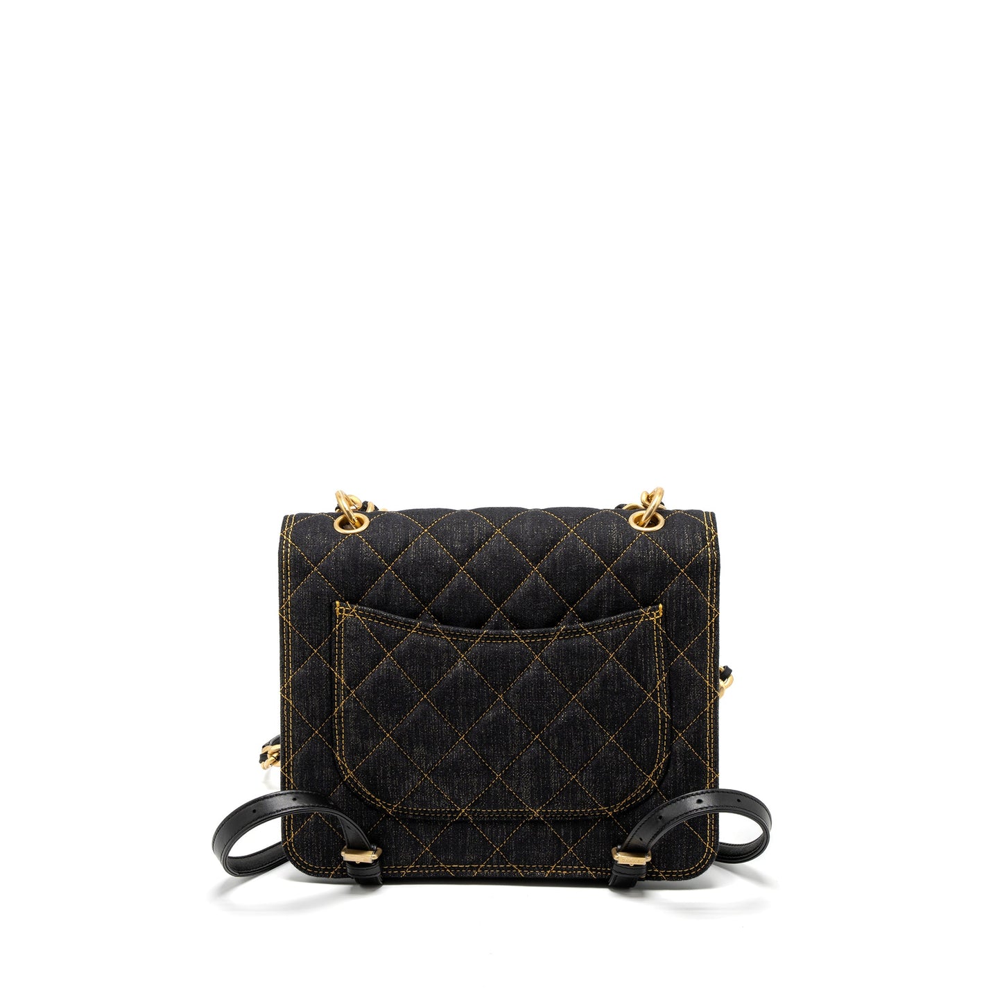 Chanel 23S Flap Backpack Denim Dark Blue Brushed  (Microchip)