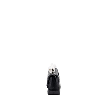 Chanel mini rectangular flap bag lambskin black with  (microchip)