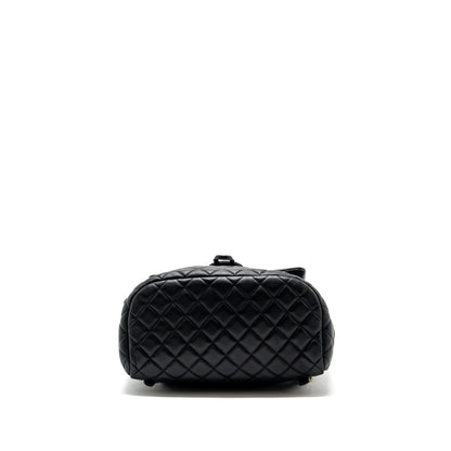 Chanel quilted flap backpack lambskin black