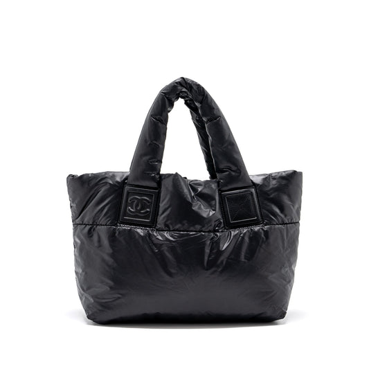 Chanel small puffy Down tote bag nylon black