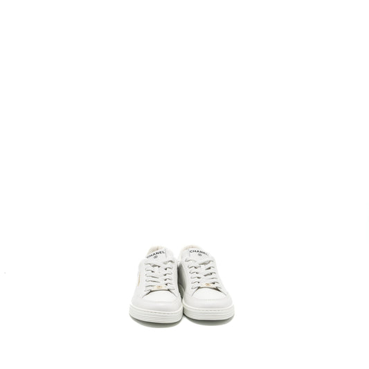 Chanel Size 37.5 Sneaker Leather White L