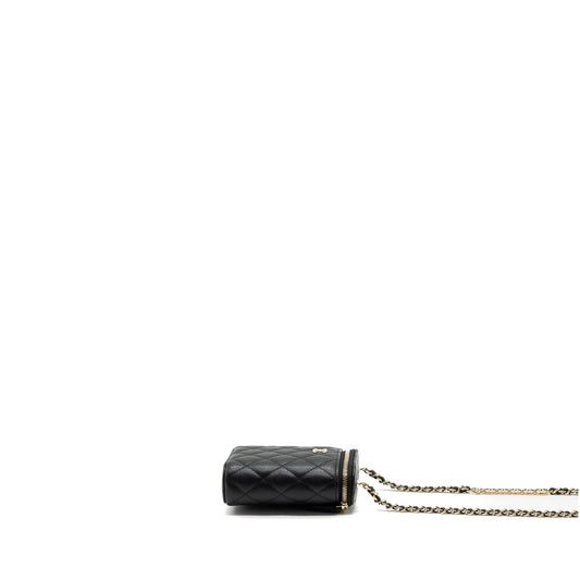 Chanel Vanity Case With Detailed Chain Caviar Black L