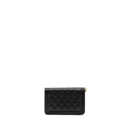 Chanel Boy Wallet on Chain caviar black  (Microchip)