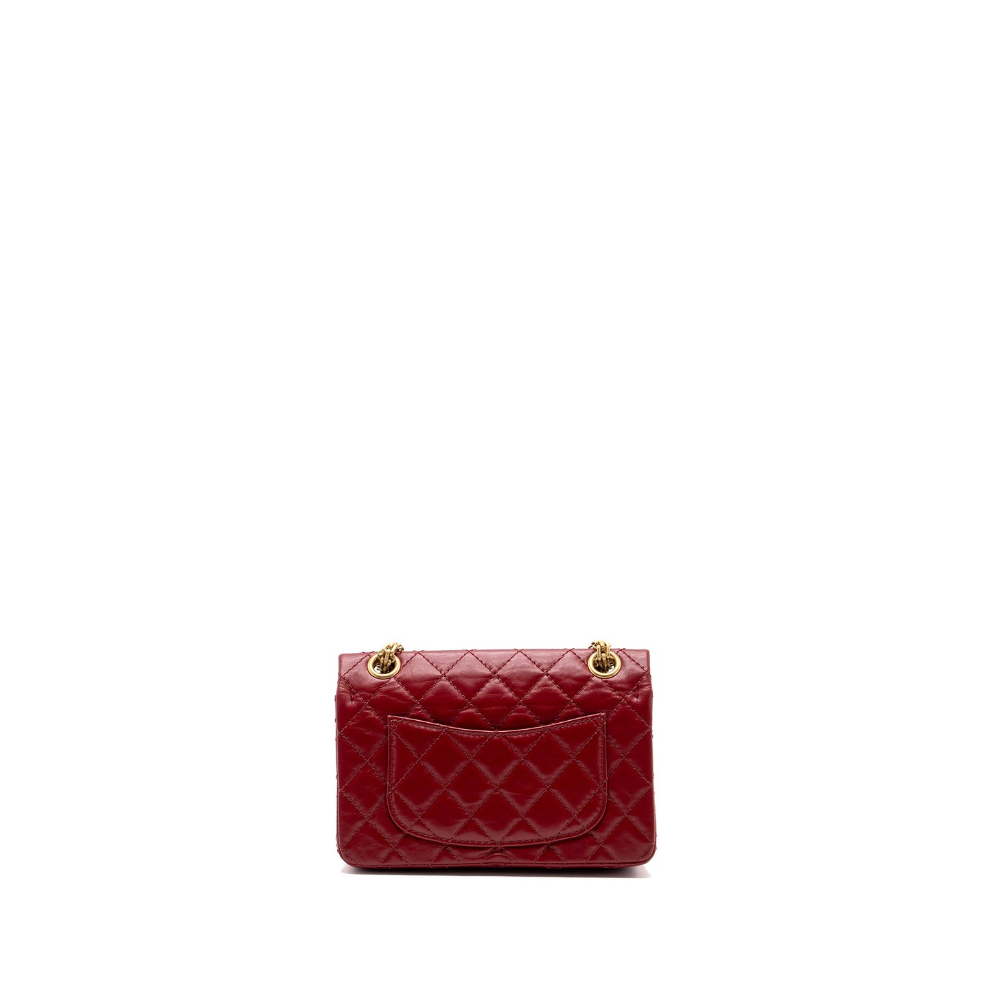 Chanel mini 2.55 reissue flap bag aged calfskin red