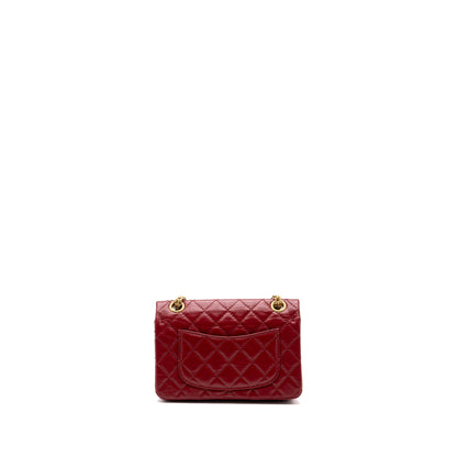 Chanel mini 2.55 reissue flap bag aged calfskin red