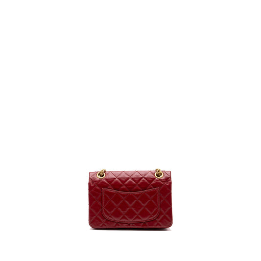 Chanel mini 2.55 reissue flap bag aged calfskin red