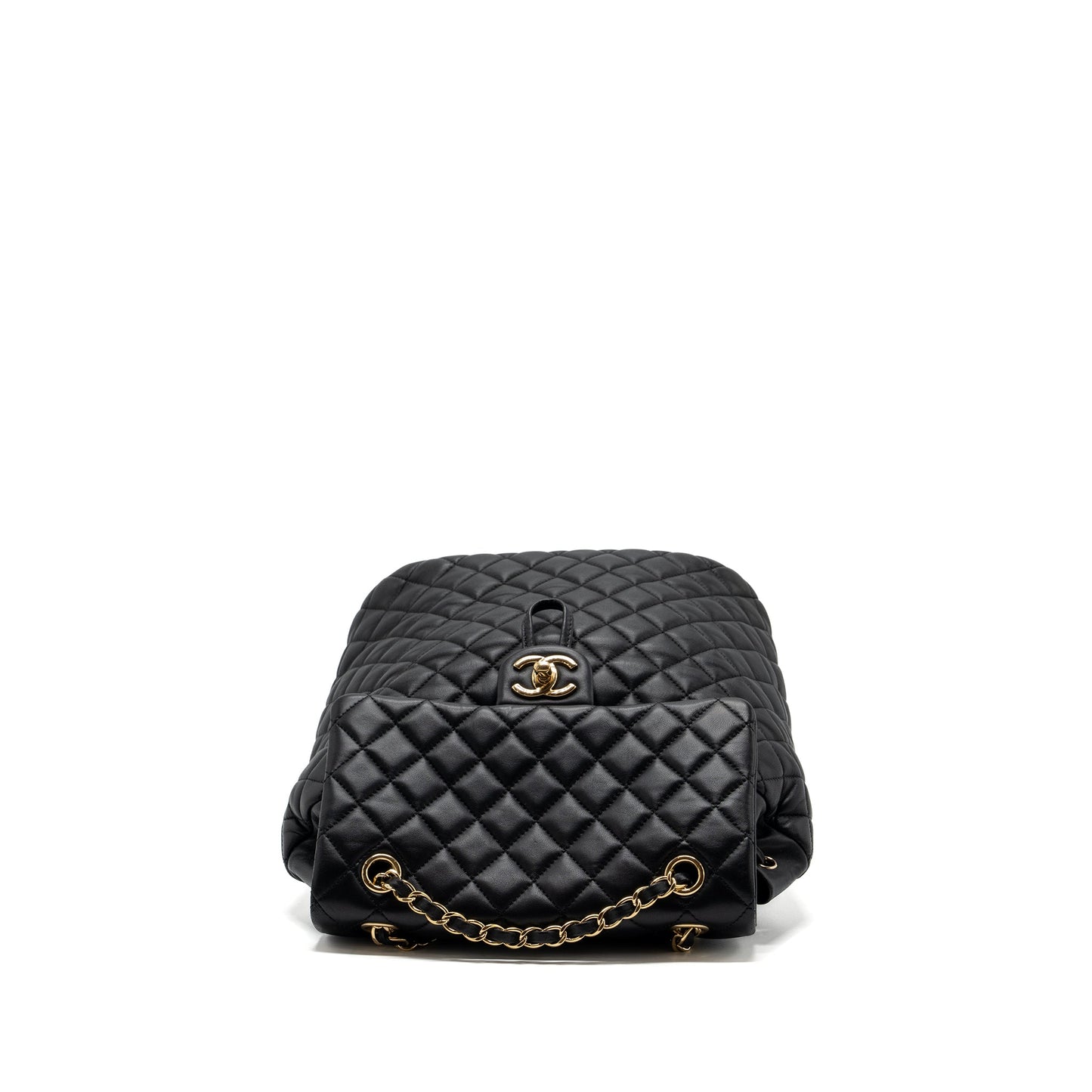 Chanel quilted flap backpack lambskin black