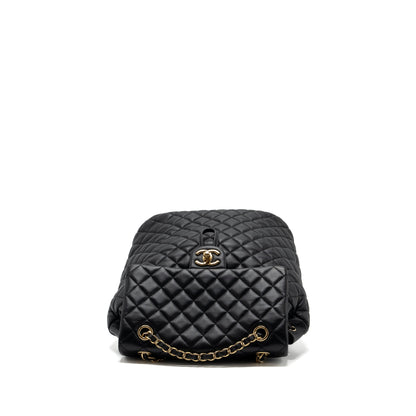 Chanel quilted flap backpack lambskin black