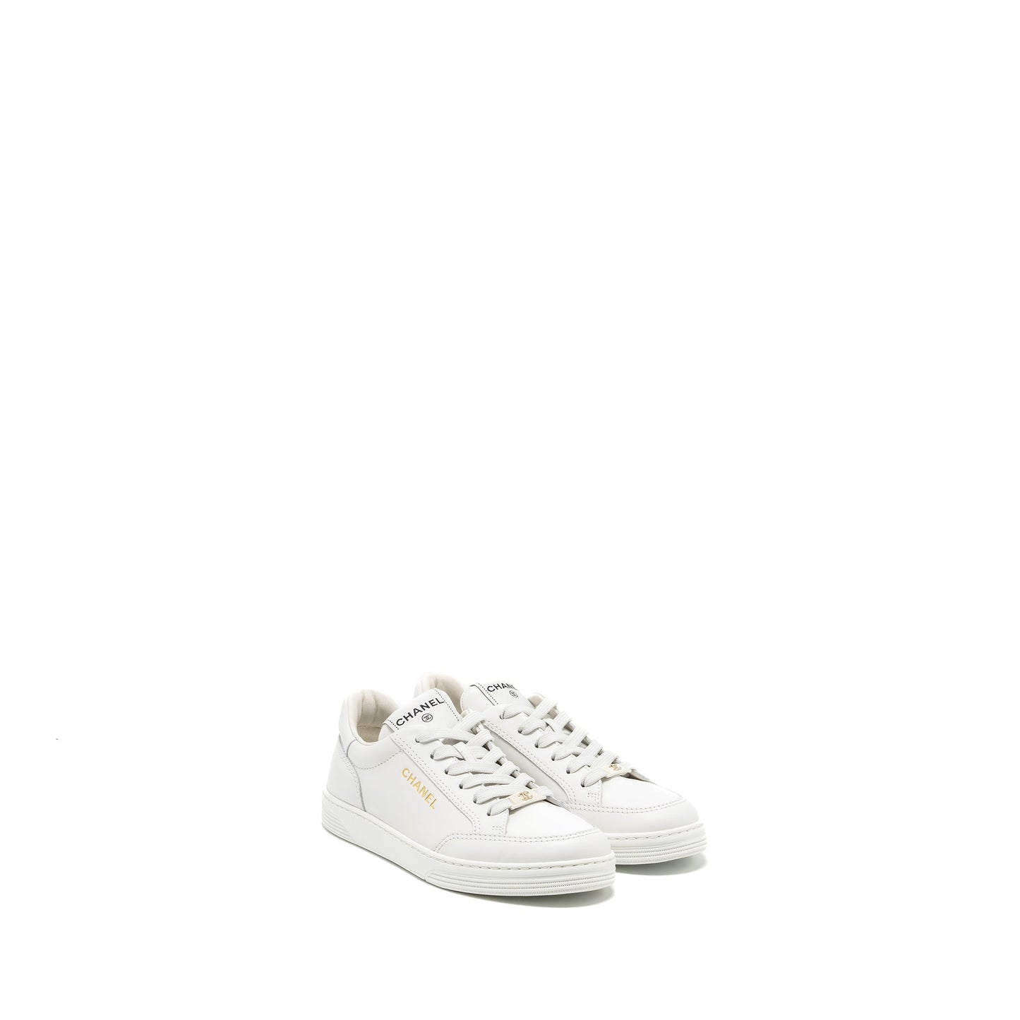 Chanel Size 37.5 Sneaker Leather White L