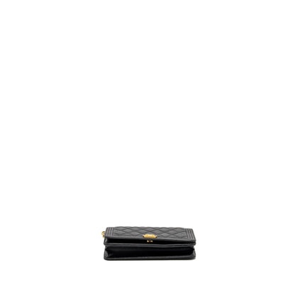 Chanel Boy Wallet on Chain caviar black  (Microchip)