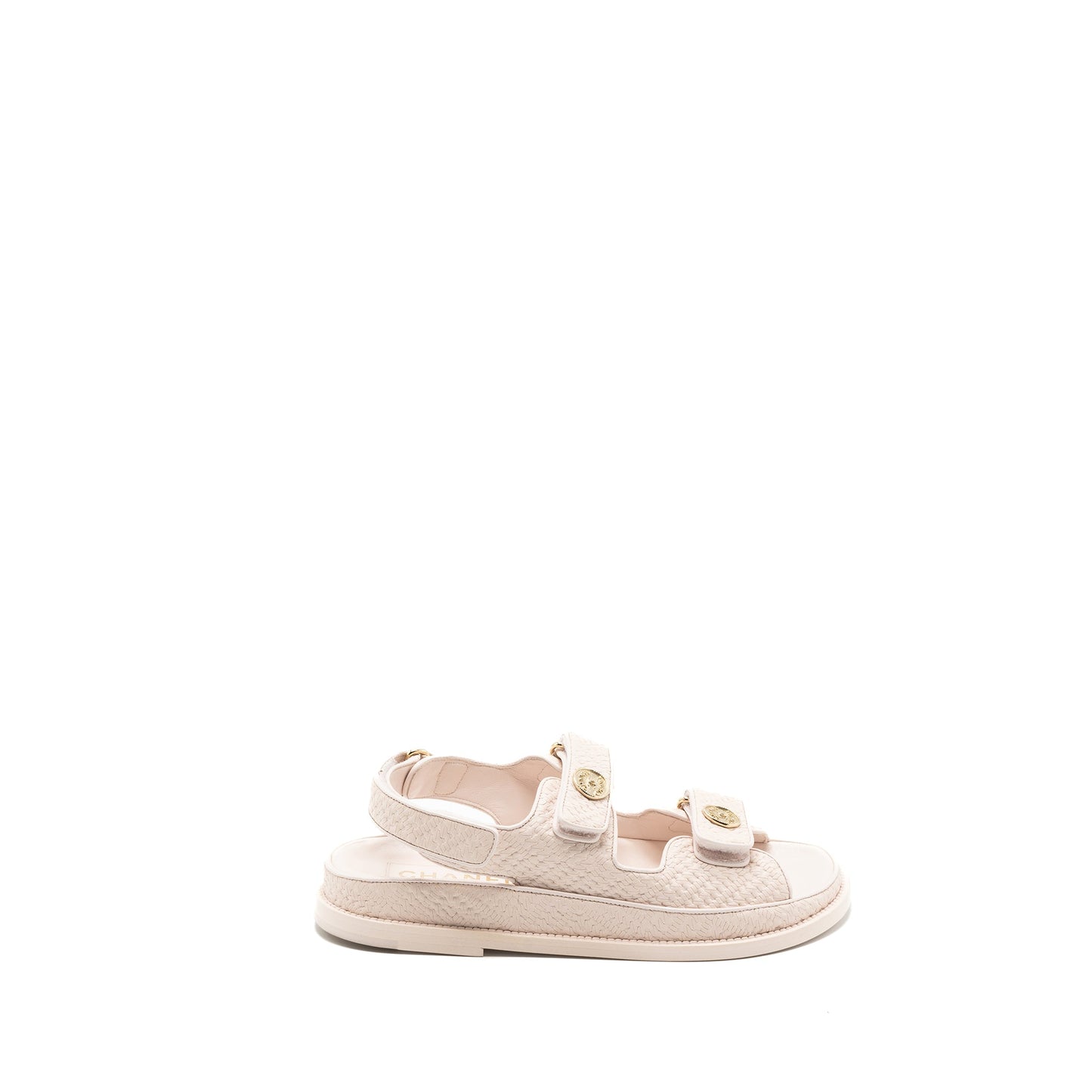 Chanel Size 37.5 Dad Sandals Medallion Light Pink