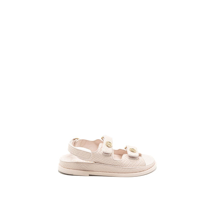 Chanel Size 37.5 Dad Sandals Medallion Light Pink