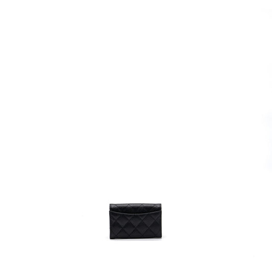 Chanel Classic Flap Card Holder Caviar Black  (microchip)