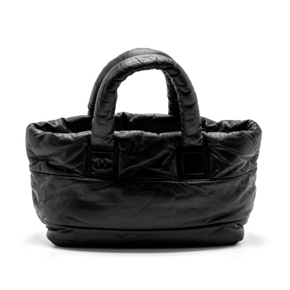 Chanel Puffy Down Down Tote Bag lambskin Black