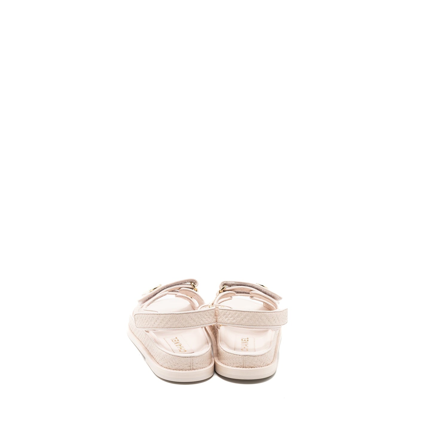 Chanel Size 37.5 Dad Sandals Medallion Light Pink