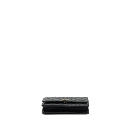 Chanel Detailed Logo Wallet On Chain Caviar Black L (microchip)