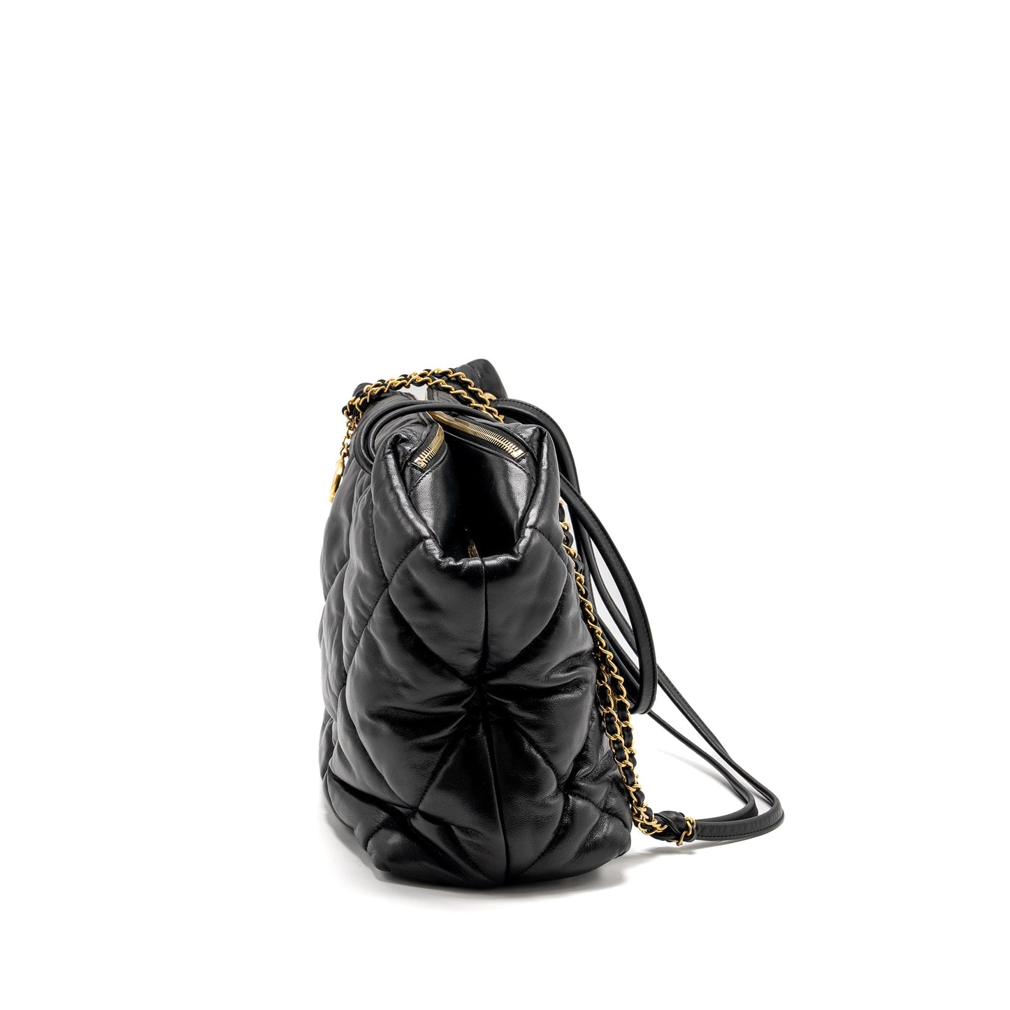 Chanel New York Bowling Bag Quilted Lambskin Black