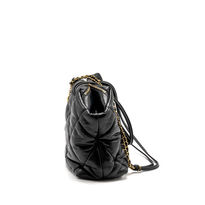Chanel New York Bowling Bag Quilted Lambskin Black
