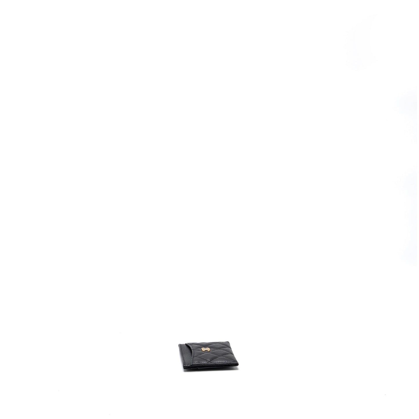Chanel Classic Card Holder Caviar Black  (microchip)