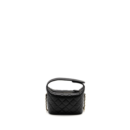 Chanel 25c Quilted Hobo Bag Caviar Black  (microchip)