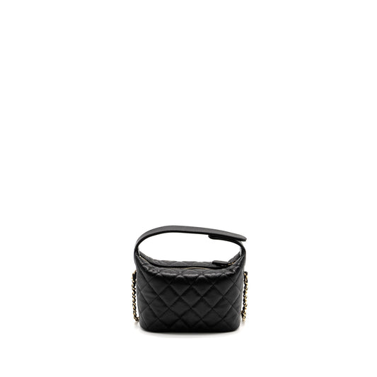 Chanel 25c Quilted Hobo Bag Caviar Black  (microchip)