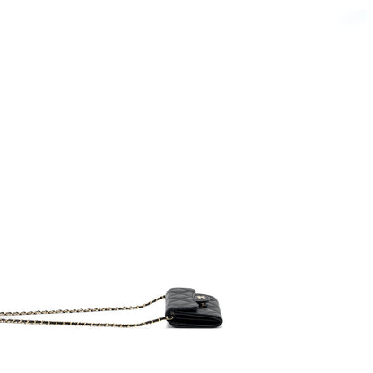 Chanel Card Holder With Chain Caviar Black L