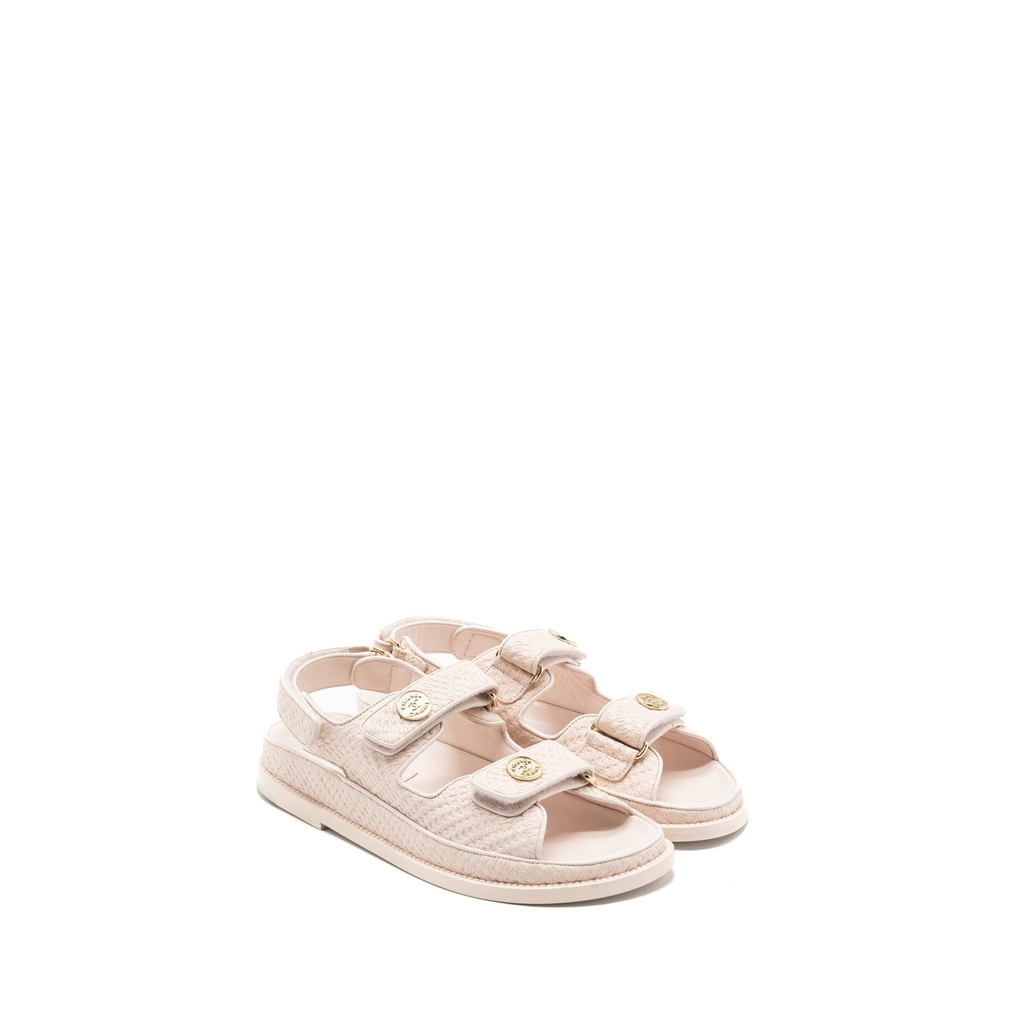 Chanel Size 37.5 Dad Sandals Medallion Light Pink