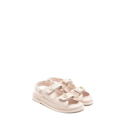 Chanel Size 37.5 Dad Sandals Medallion Light Pink