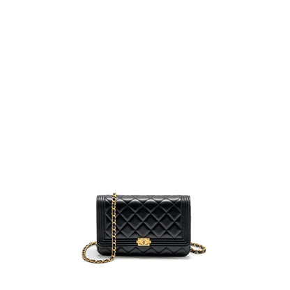 Chanel Boy Wallet on Chain lambskin black