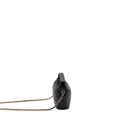 Chanel 25c Quilted Hobo Bag Caviar Black  (microchip)