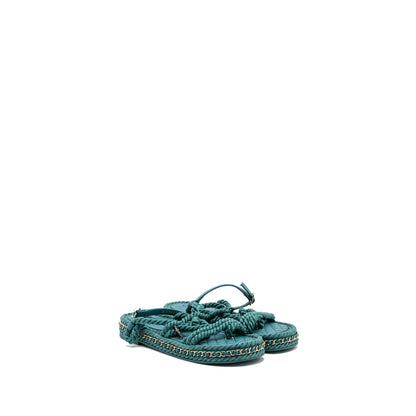 Chanel Size 38 21c Sandals Cord Green L