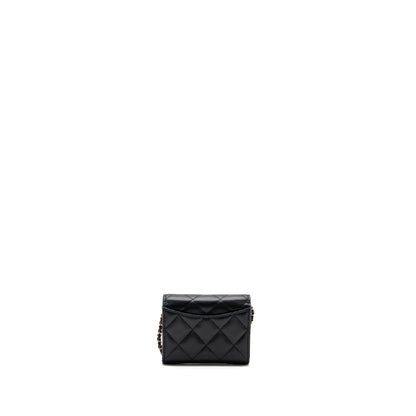 Chanel Card Holder With Chain Caviar Black L
