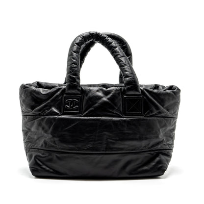 Chanel Puffy Down Down Tote Bag lambskin Black