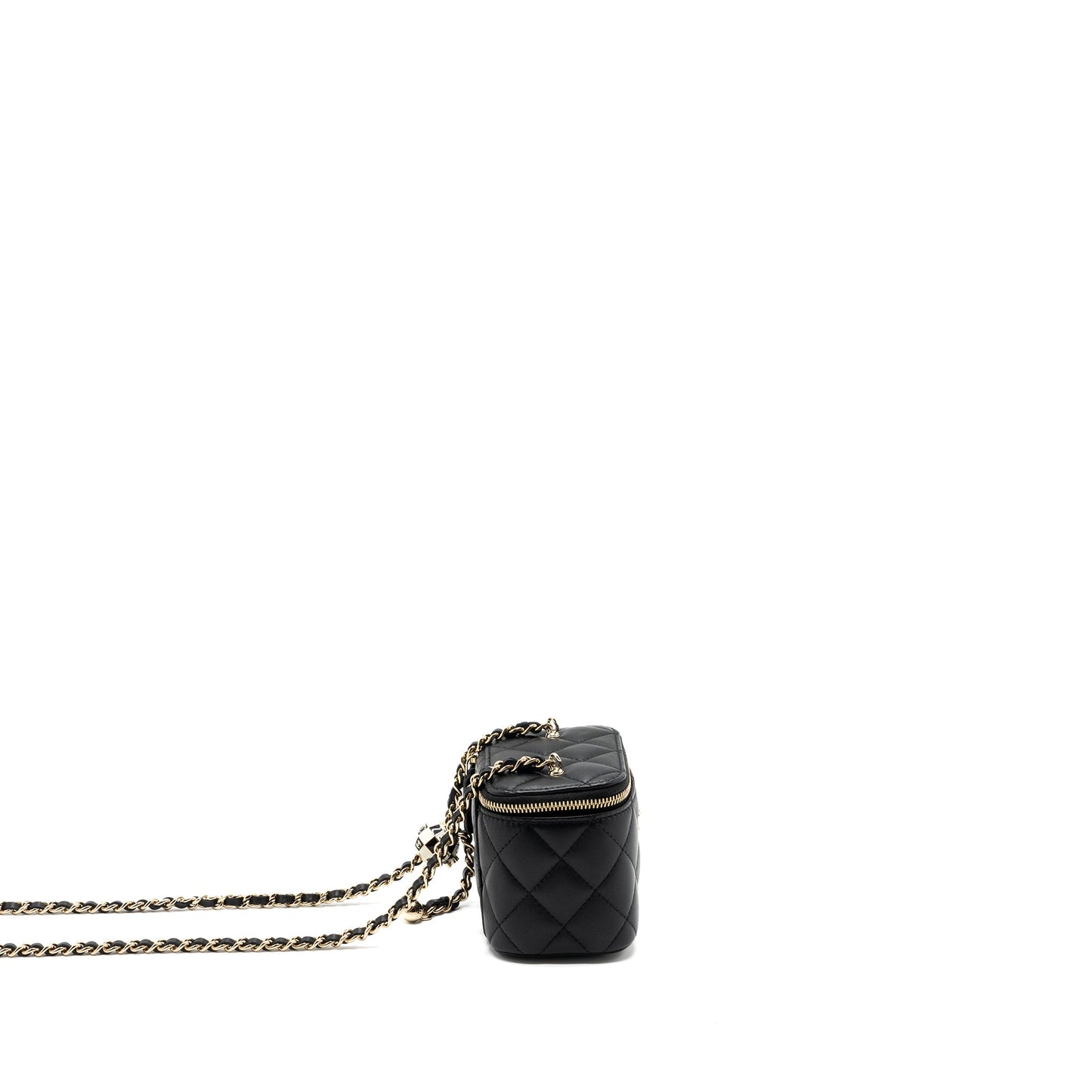 Chanel Pearl Crush Mini Vanity Case Lambskin Black L(microchip)