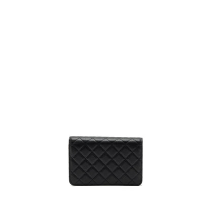 Chanel Detailed Logo Wallet On Chain Caviar Black L (microchip)