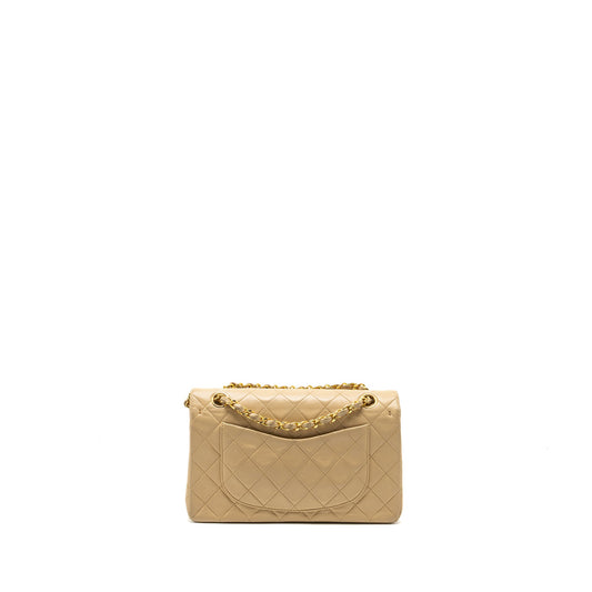 Chanel vintage Small classic flap bag lambskin beige